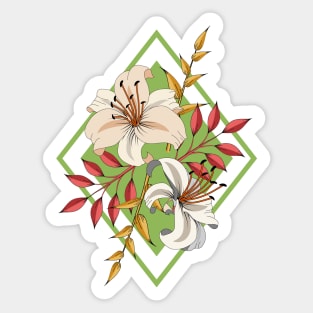 Lilies On Green Sticker